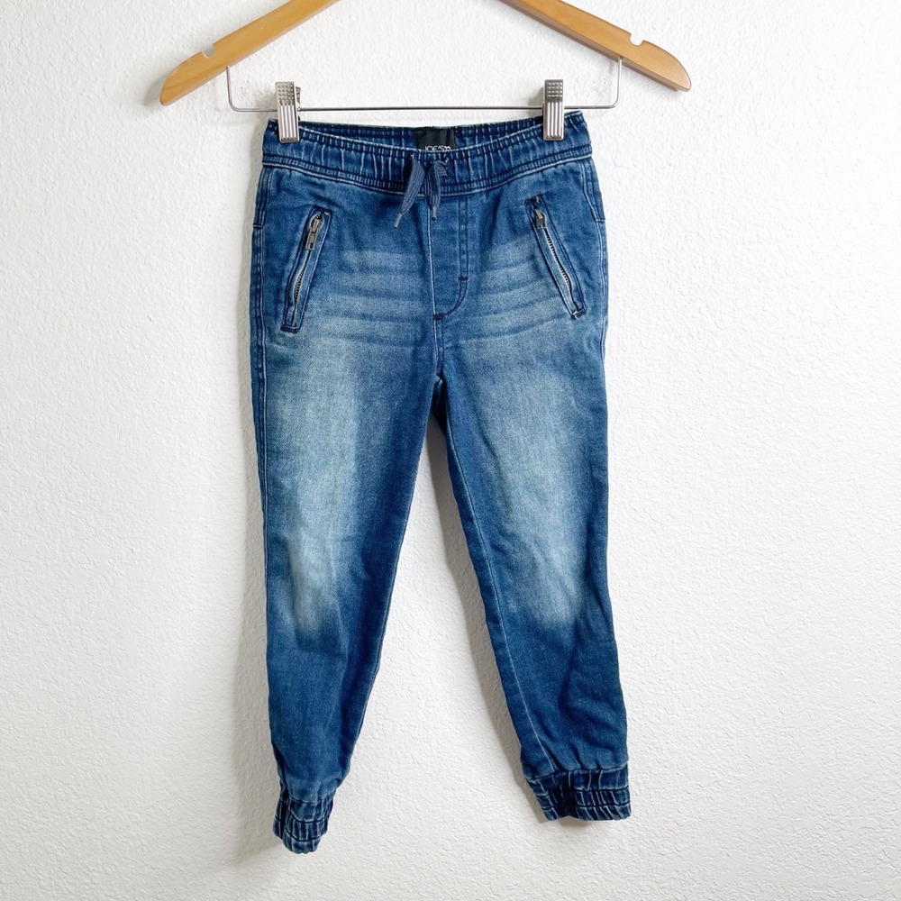 Joes Jeans Kids Boys Blue Denim Joggers Medium Wash Drawstring Size 5